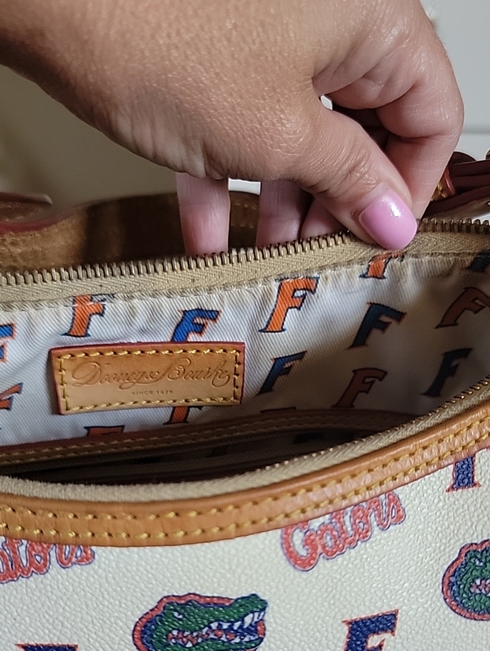 Dooney & Bourke Florida Gators Hobo Bag with Tan Trim - Picture 17 of 17
